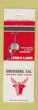 Matchbook Cover - Emerson's Restaurants CHAIN