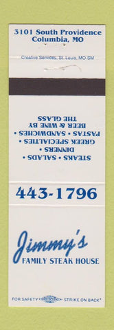 Matchbook Cover - Jimmy's Steak House Columbia MO