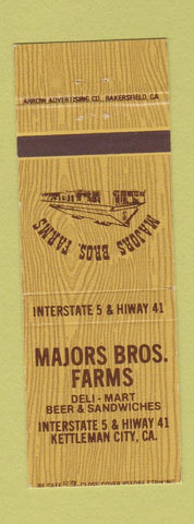 Matchbook Cover - Major Bros Farms Kettleman City CA