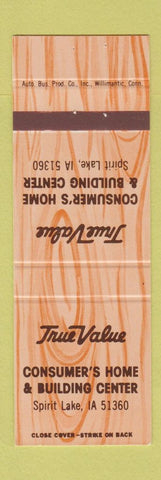 Matchbook Cover - True Value Hardware Spirit Lake IA