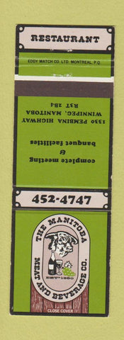 Matchbook Cover - Manitoba Meat and Beverage Winnipeg MB