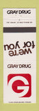 Matchbook Cover - Gray Drugs