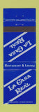 Matchbook Cover - La Casa Real Restaurant