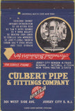 Matchbook Cover - Culbert Pipe Fittings Jersey City NJ 40 Strike