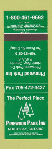 Matchbook Cover - Pinewood Park Inn North Bay ON WEAR