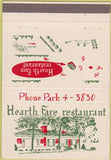 Matchbook Cover - Hearth Fare Restaurant CREASES 40 Strike