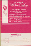 Matchbook Cover - Wallace Long Funeral Home Bethlehem PA 40 Strike
