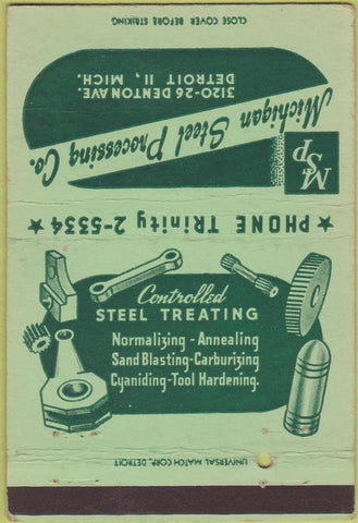 Matchbook Cover - Michigan Steel Detroit MI CREASE 40 Strike