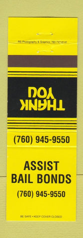 Matchbook Cover - Assist Bails Bonds Vista CA