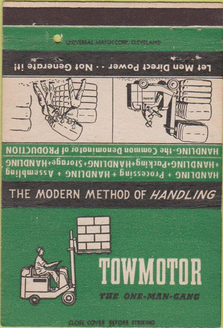 Matchbook Cover - Towmotor fork lifts Cleveland OH 40 Strike