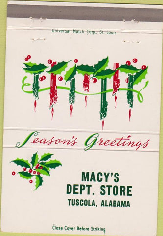 Matchbook Cover - Macy's Department Store Tuscola AL 40 Strike
