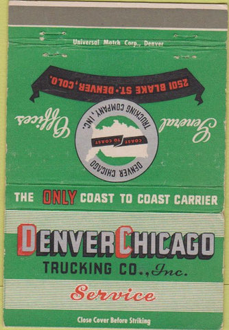Matchbook Cover - Denver Chicago Trucking CO 40 Strike