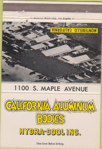 Matchbook Cover - California Aluminum Bodies Montbello CA 40 Strike