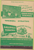 Matchbook Cover - Terminal Steak House Marathon gas oil OH 40 Strike