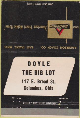 Matchbook Cover - Anderson Mobile Homes Columbus OH 40 Strike