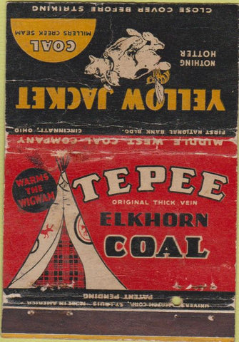 Matchbook Cover - Yellow Jacket Coal Cincinnati OH WORN 40 Strike