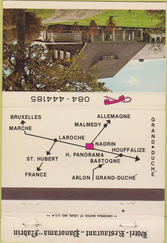 Matchbook Cover - Grand Dutche Hotel Panorama Nadrin Belgium 40 Strike