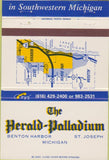 Matchbook Cover - Herald Palladium Benton Harbor St Joseph MI 40 Strike