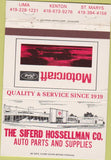 Matchbook Cover - Motorcraft Ford Auto Parts Lima Kenton OH 40 Strike