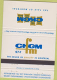 Matchbook Cover - CKGM Radio Montreal QC 40 Strike