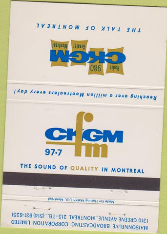 Matchbook Cover - CKGM Radio Montreal QC 40 Strike