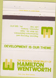 Matchbook Cover - Hamilton Wentworth ON development 40 Strike