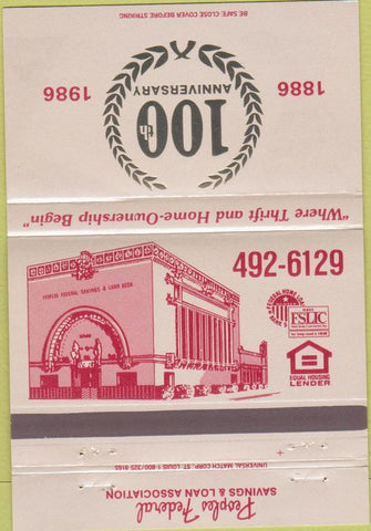 Matchbook Cover - Peoples Federal Savings Loan 40 Strike