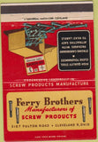 Matchbook Cover - Ferry Bros Screws Cleveland OH POOR 40 Strike
