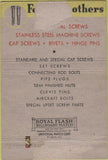 Matchbook Cover - Ferry Bros Screws Cleveland OH POOR 40 Strike