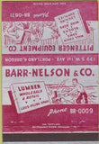 Matchbook Cover - Barr Nelson Lumber Portland OR 40 Strike
