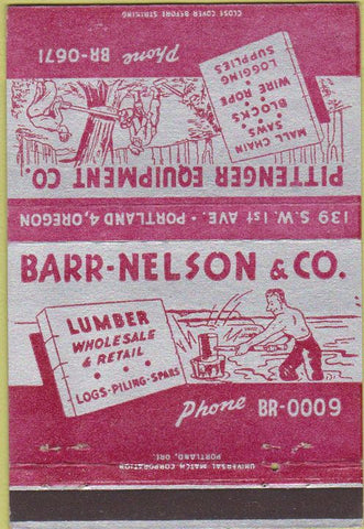 Matchbook Cover - Barr Nelson Lumber Portland OR 40 Strike
