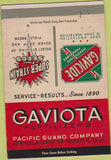Matchbook Cover - Gaviota Fertilizers Berkeley CA agriculture 40 Strike