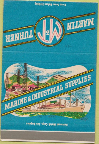 Matchbook Cover - Martin Turner Marine Supply Wilmington CA 40 Strike