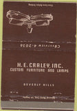 Matchbook Cover - HE Craley Furniture lamps Beverly Hills CA 40 Strike