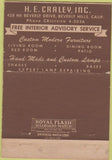 Matchbook Cover - HE Craley Furniture lamps Beverly Hills CA 40 Strike
