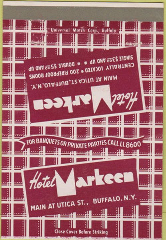 Matchbook Cover - Hotel Markeen Buffalo NY 40 Strike
