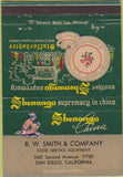 Matchbook Cover - Shenango China San Diego CA dishes 40 Strike