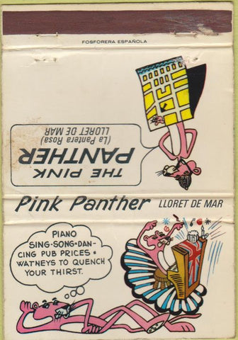 Matchbook Cover - Pink Panther Bar? Spain? WEAR 40 Strike