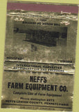 Matchbook Cover - Neff Farm Equpment Ferguson tractors PA WEAR 40 Strike