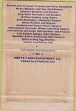 Matchbook Cover - Neff Farm Equpment Ferguson tractors PA WEAR 40 Strike
