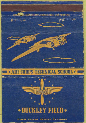 Matchbook Cover - Buckley Air Field Denver CO military 40 Strike