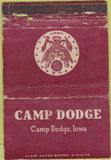 Matchbook Cover - Camp Dodge IA US Army WORN 40 Strike