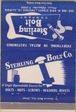 Matchbook Cover - Sterling Bolt Co Chicago IL 40 Strike