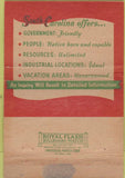 Matchbook Cover - State of South Carolina Tourism 40 Strike