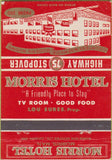 Matchbook Cover - Morris Hotel Morris Manitoba 40 Strike
