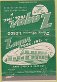 Matchbook Cover - Zagar Tool Co Cleveland OH WEAR 40 Strike