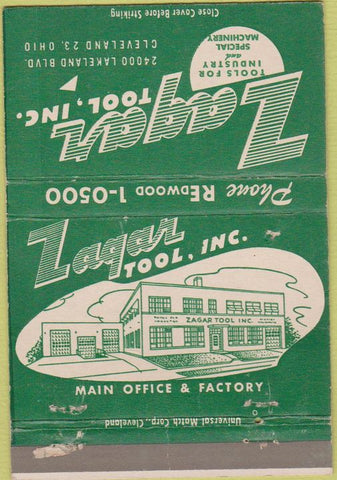 Matchbook Cover - Zagar Tool Co Cleveland OH WEAR 40 Strike