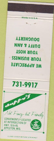 Matchbook Cover - Duffy's Appleton WI