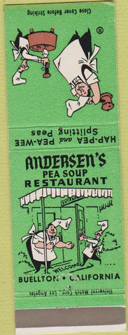 Matchbook Cover - Andersen's Pea Soup Restaurant Buellton CA