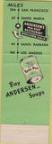 Matchbook Cover - Andersen's Pea Soup Restaurant Buellton CA